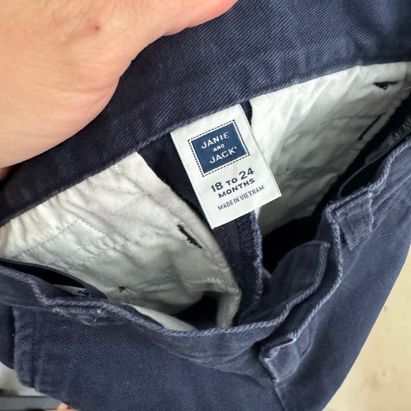 Janie & Jack twill navy pants trousers baby toddler boy formal pullon marine - Picture 2 of 7